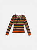 Jean Paul Gaultier Multicolor Mesh Long Sleeve Top