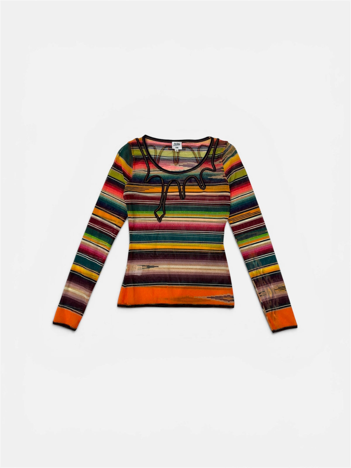 Jean Paul Gaultier Multicolor Mesh Long Sleeve Top