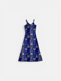 Jean Paul Gaultier Blue Mosaic Print Maxi Dress