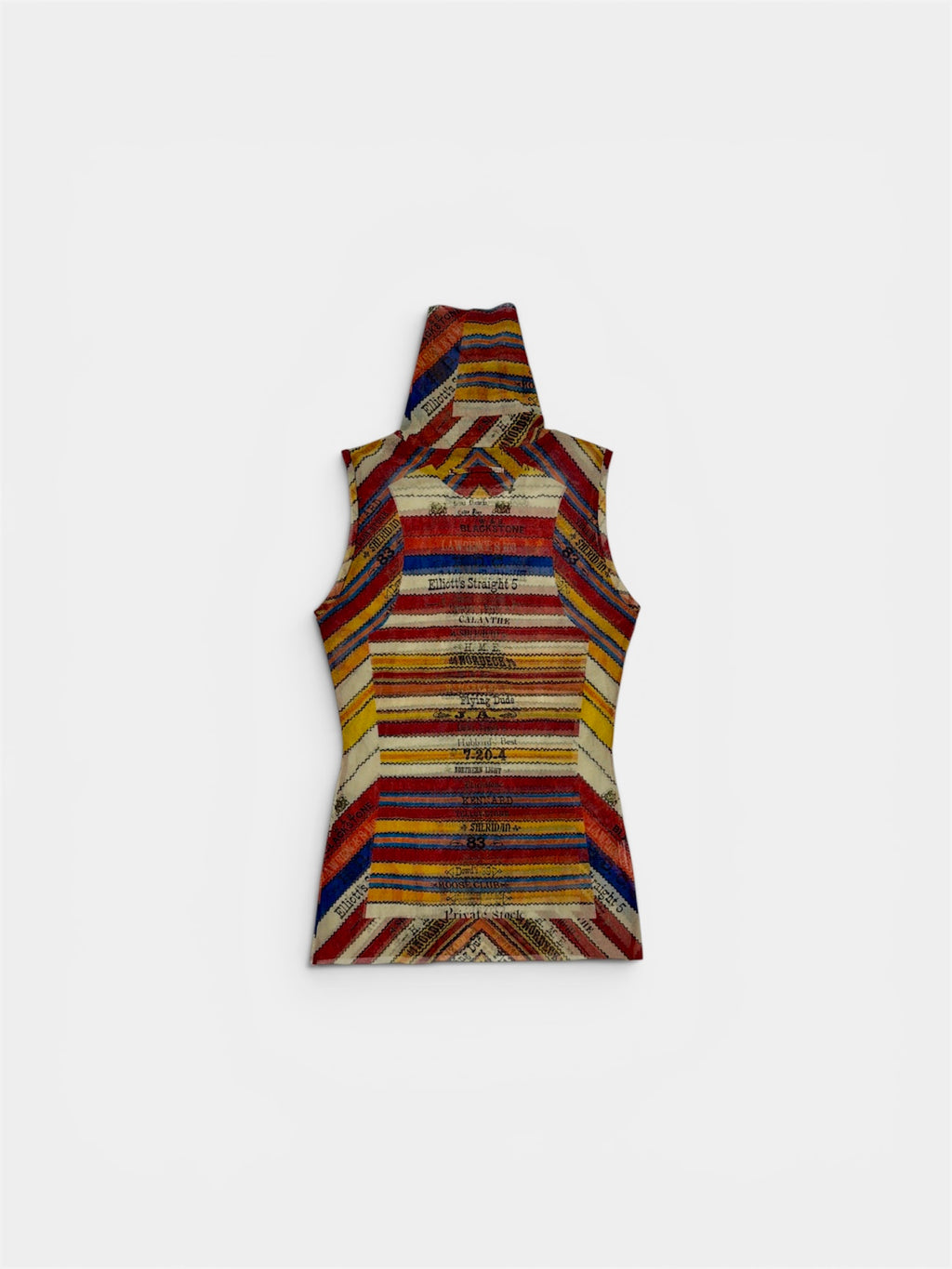 Jean Paul Gaultier High Neck Graphic Mesh Top