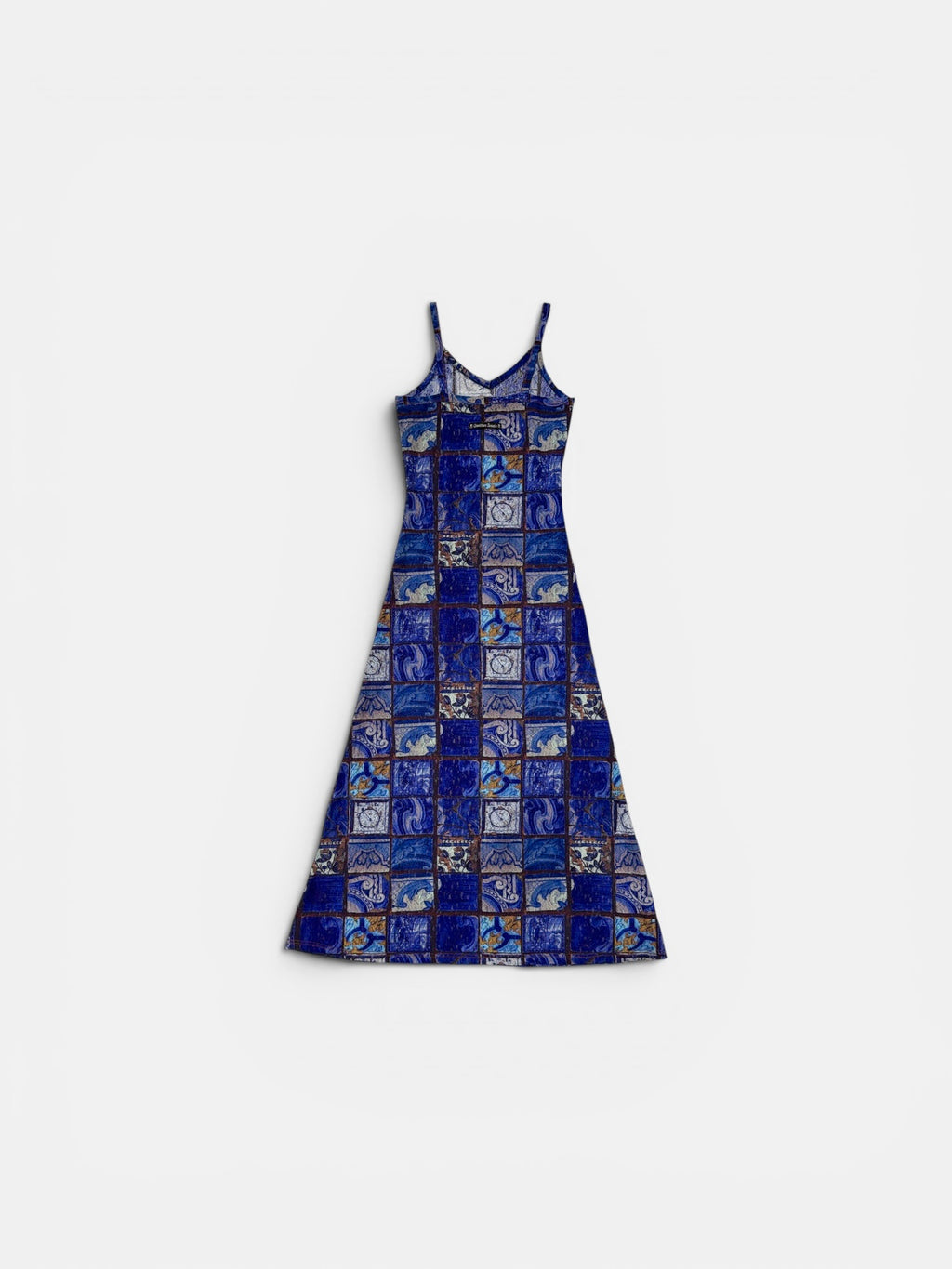 Jean Paul Gaultier Blue Mosaic Print Maxi Dress