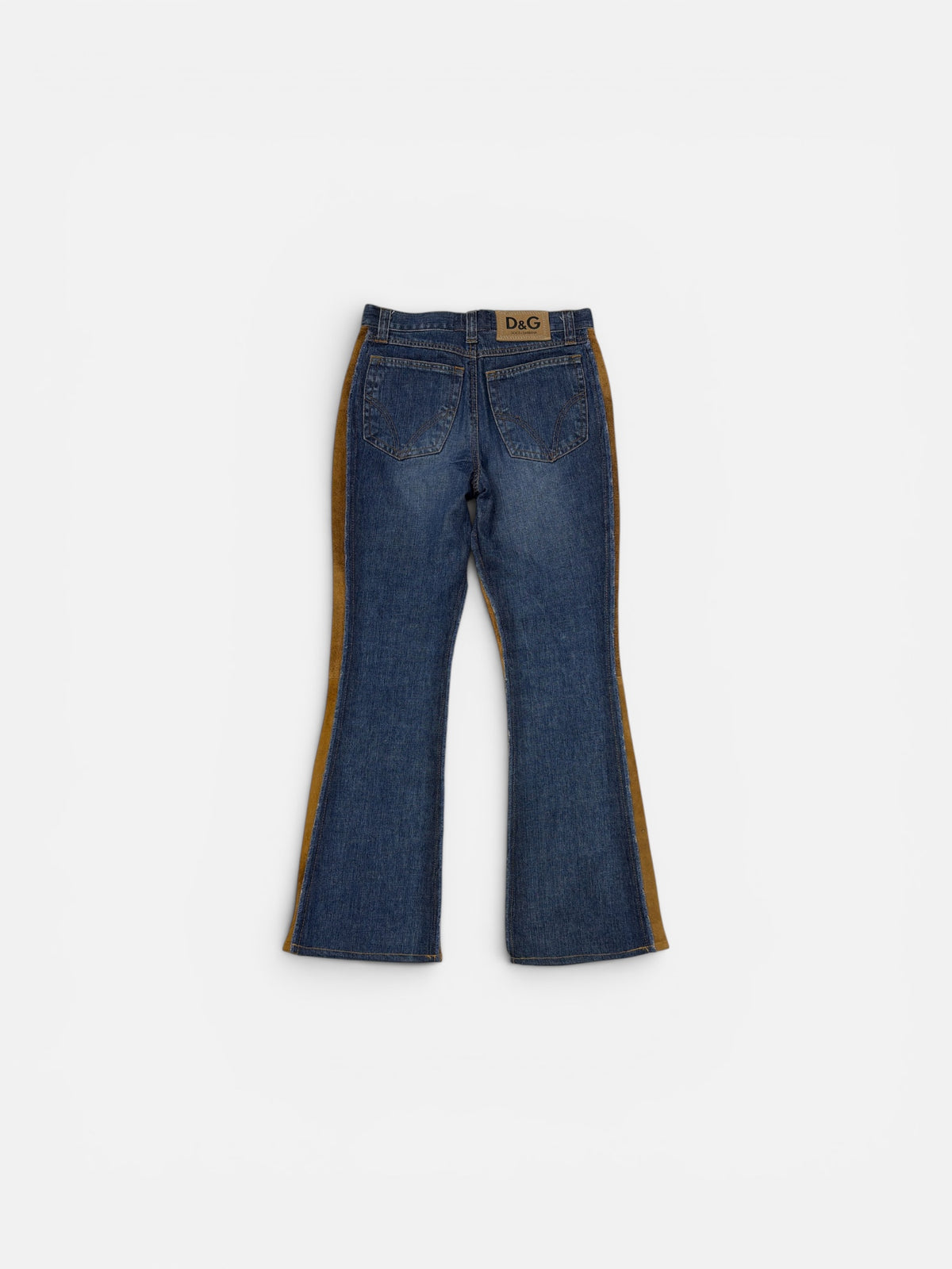 Dolce & Gabbana Denim & Suede Flared Jeans