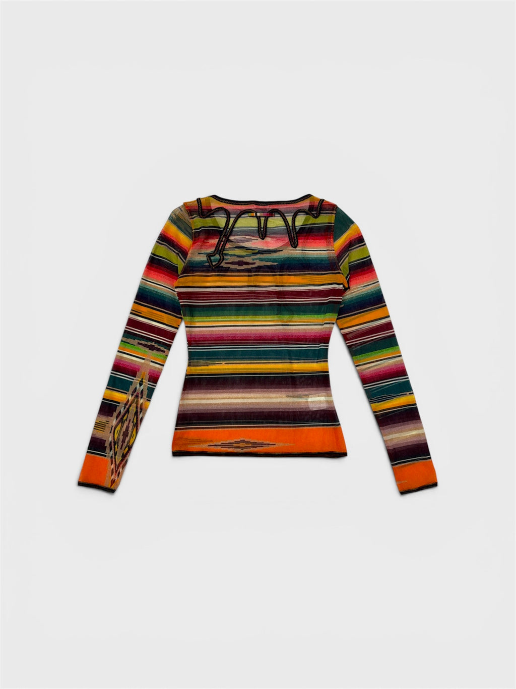 Jean Paul Gaultier Multicolor Mesh Long Sleeve Top