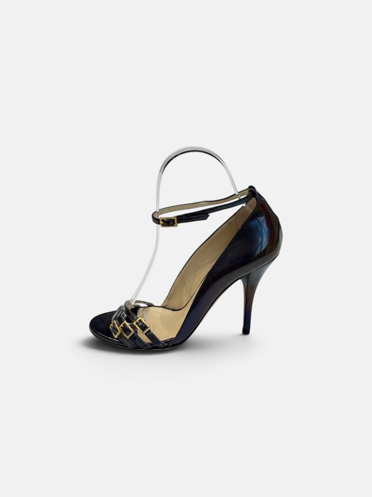 Jimmy Choo Patent Leather Strappy Sandals – Black | Size 36.5