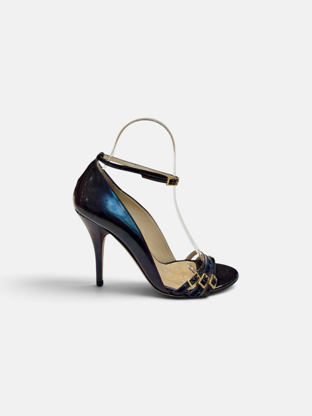 Jimmy Choo Patent Leather Strappy Sandals – Black | Size 36.5