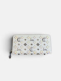 Last Season Christian Louboutin white leather zip-around wallet with iridescent studs and signature logo hardware